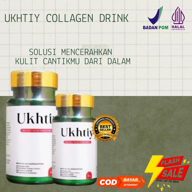 Ukhtiy Collagen Drink/Minuman Collagen Pemutih Badan Dan Kulit Halal Bpom