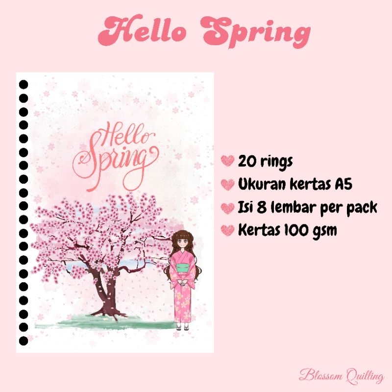 

Kertas Binder A5 / Loose Leaf A5 - Hello Spring (New with Cover)