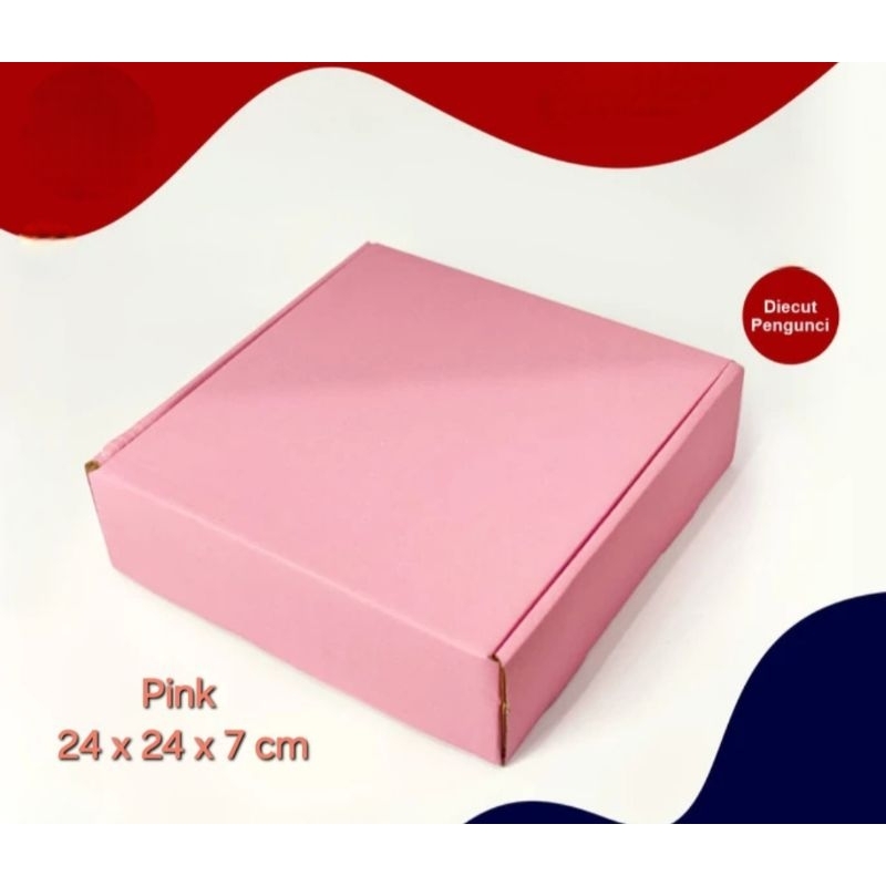 

KOTAK KARDUS DIE CUT WARNA POLOS 24x24x7cm HAMPERS BOX