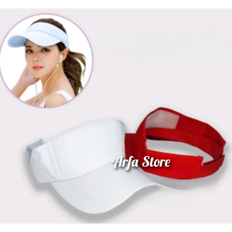 Topi Golf Topi Senam Topi Zumba Topi Olahraga Merah Putih Topi Wanita