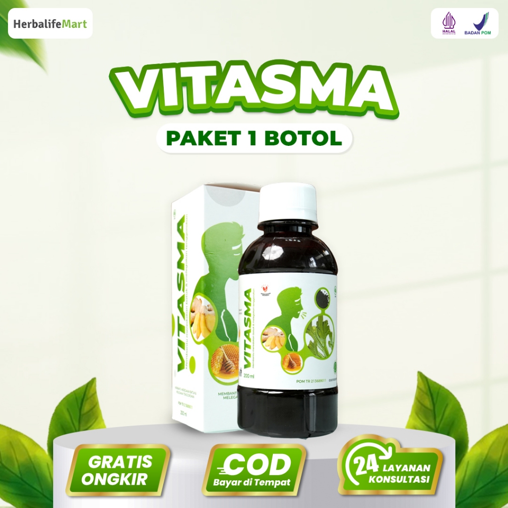 Vitasma - Madu Herbal Mengobati Asma Sesak Nafas & Batuk Paket 1 Botol