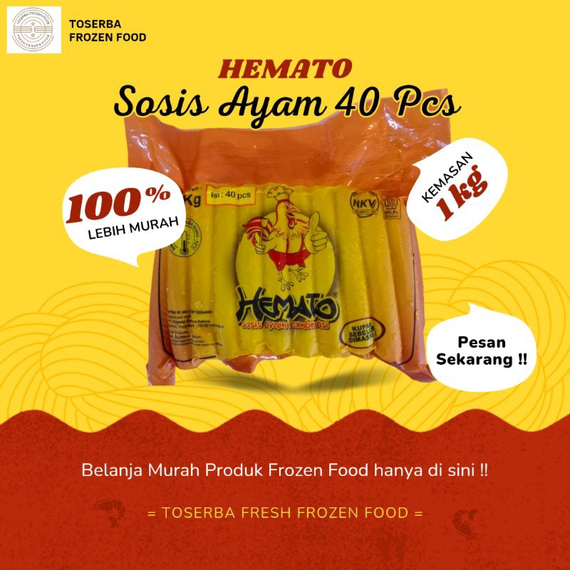 

HEMATO Sosis Ayam Kombinasi 1 kg isi 40 pcs