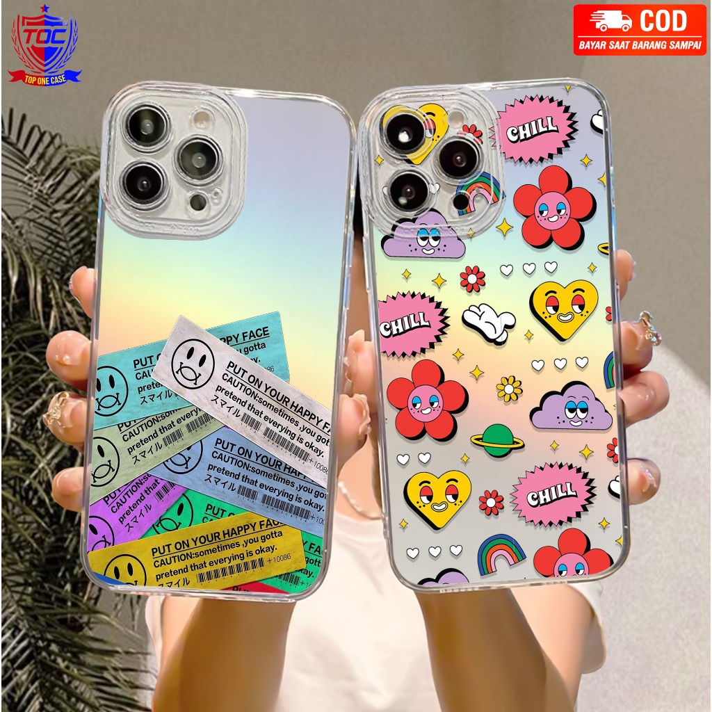 Case Hologram REALME 10 C15 C33 Motif ( RANDOM 3D ) Softcase Hologram Bening Tebal - Clear Case 2MM 