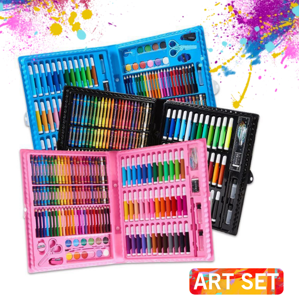 

CRAYON WARNA SET PERALATAN GAMBAR LUKIS PENSIL WARNA ART SET ISI 150 PCS