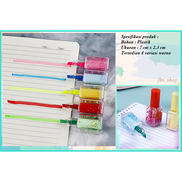 

Highlighter Lucu Penanda Warna Cat Kuku Stabilo Penanda Warna Highlighter Pen