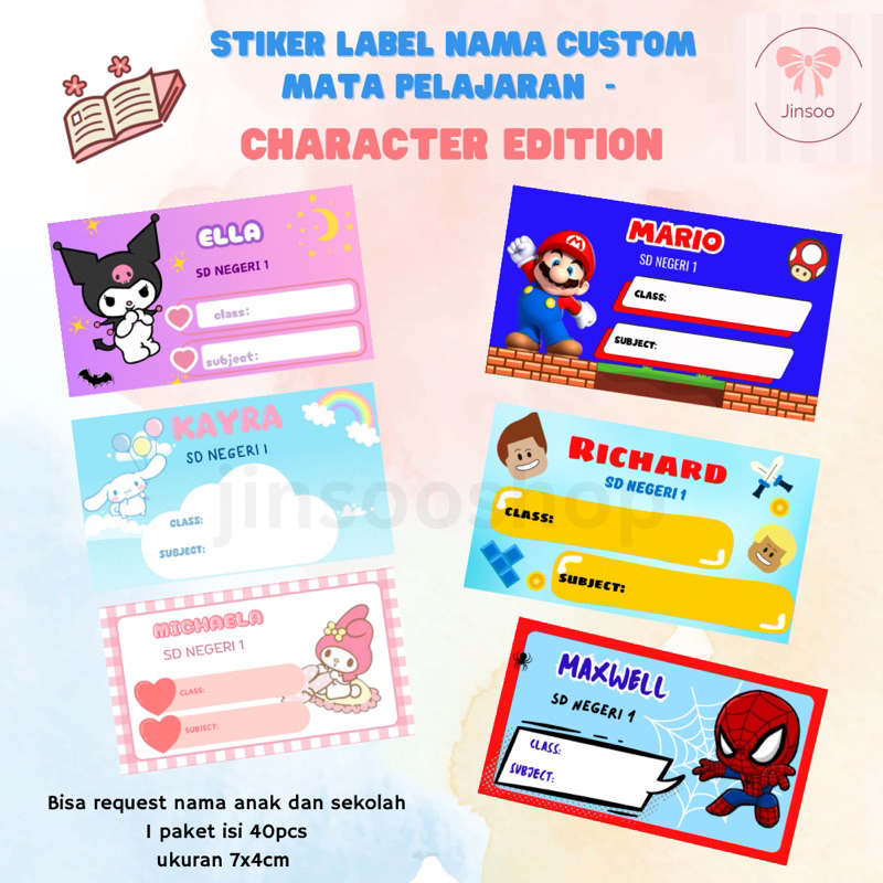 

Stiker Custom Label Nama & Mata Pelajaran - Character Edition - FREE DESIGN