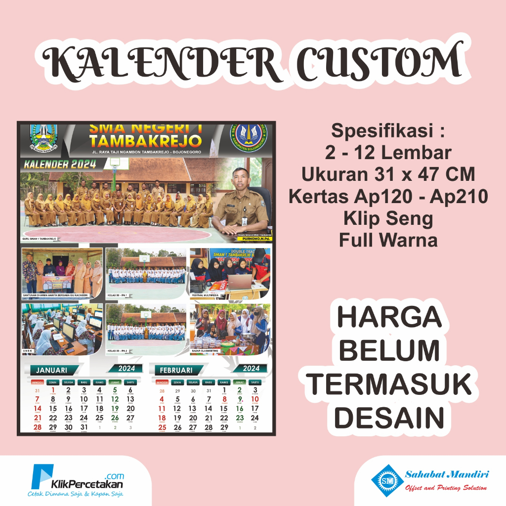 

Kalender Custom 2 Lembar Satuan | Kalender Dinding | Kalender Murah | Kalender 2025 | Kalender 2024