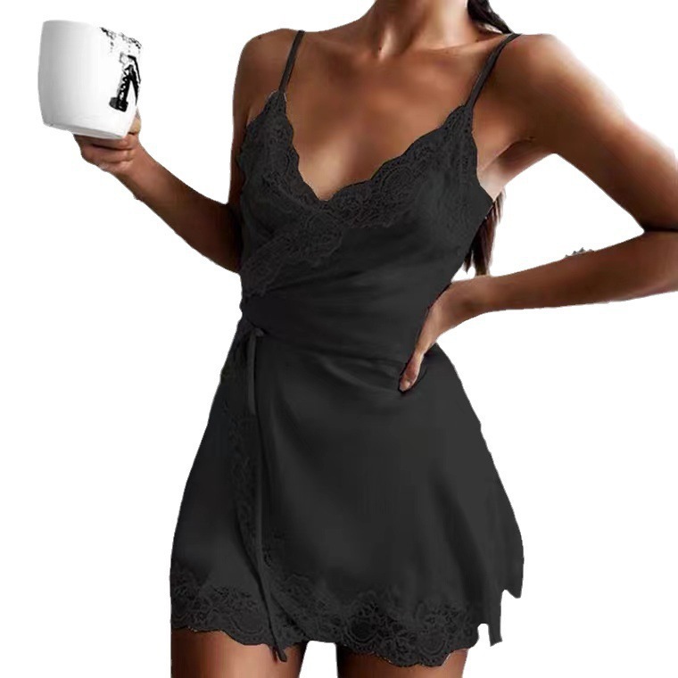 Baju Tidur Wanita Satin Elastis Baju Tidur Renda