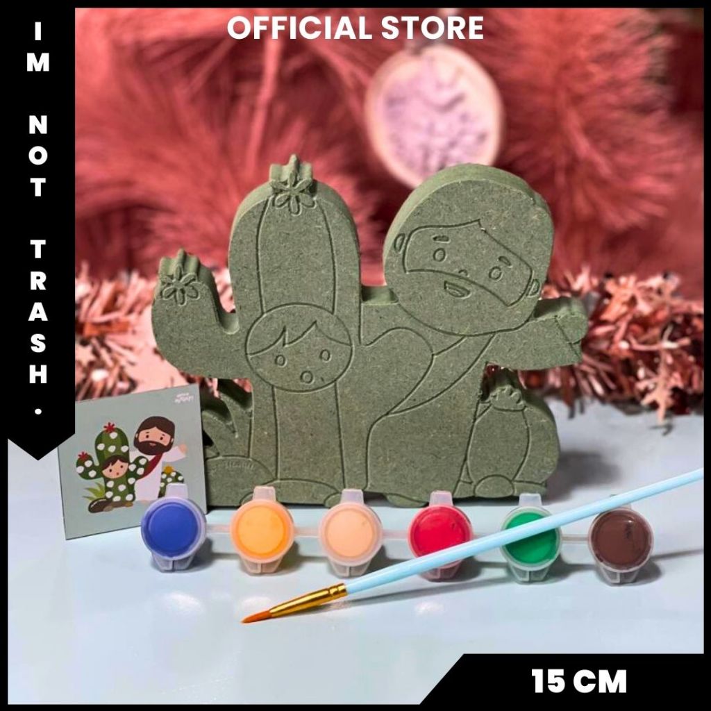 

IMNOTTRASH | MAINAN SET ANAK DIY CAT KUAS | KADO ULANG TAHUN MURAH | PAINTING GAMBAR | JESUS LOVES ME CACTUS EDT | 15 CM