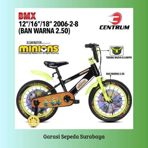 SEPEDA ANAK LAKI BMX CENTRUM 2006 2 8 BAN WARNA 2.50 12 16 18 INCH BERKUALITAS