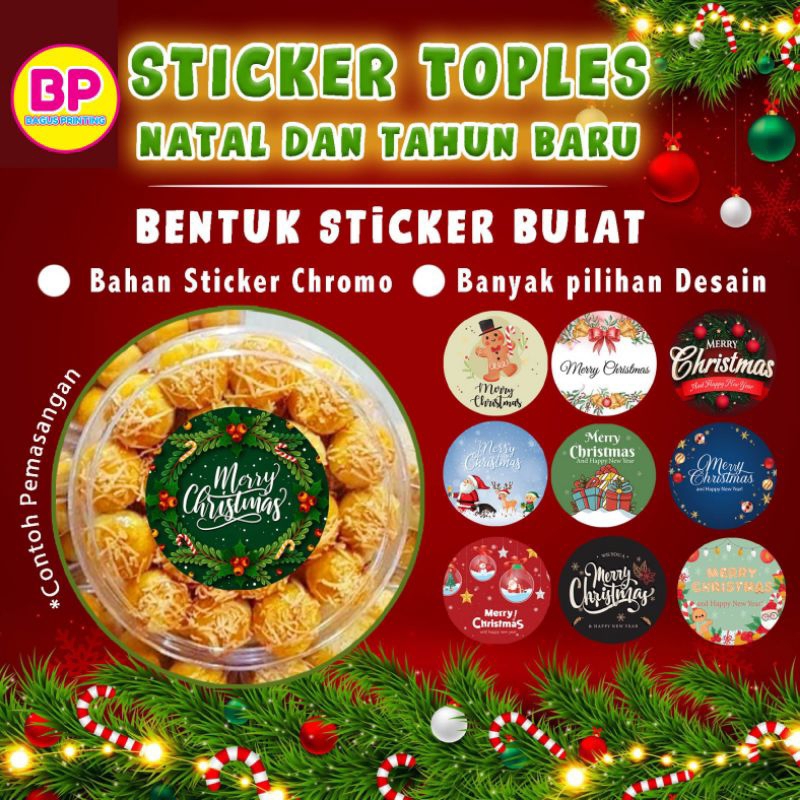 

Isi 50 pcs Sticker Toples / Sticker Natal Merry Christmas / Sticker bulat / Sticker Kemasan Parcel / Sticker Ham Pers