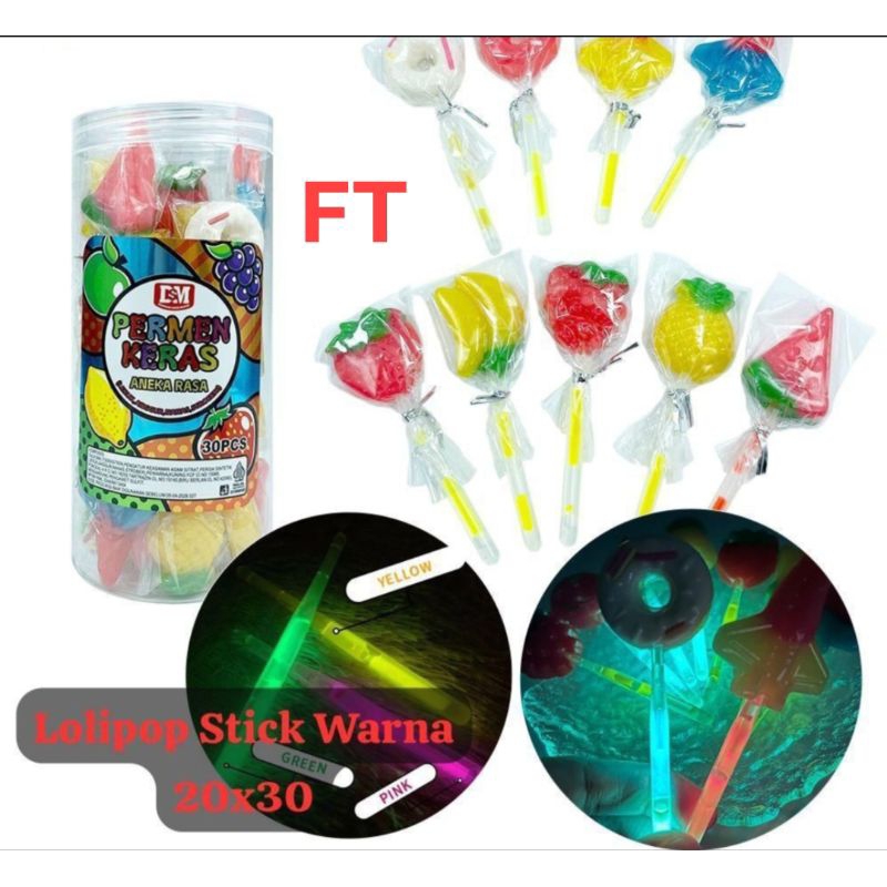 

permen lolipop stick warna 30 pcs/toples