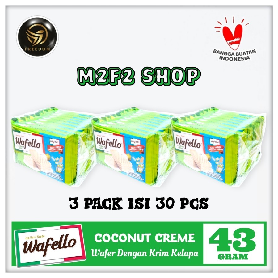 

Roma Wafer Wafello Coconut Creme | Krim Kelapa - 43 gr (Kemasan 3 Pack)