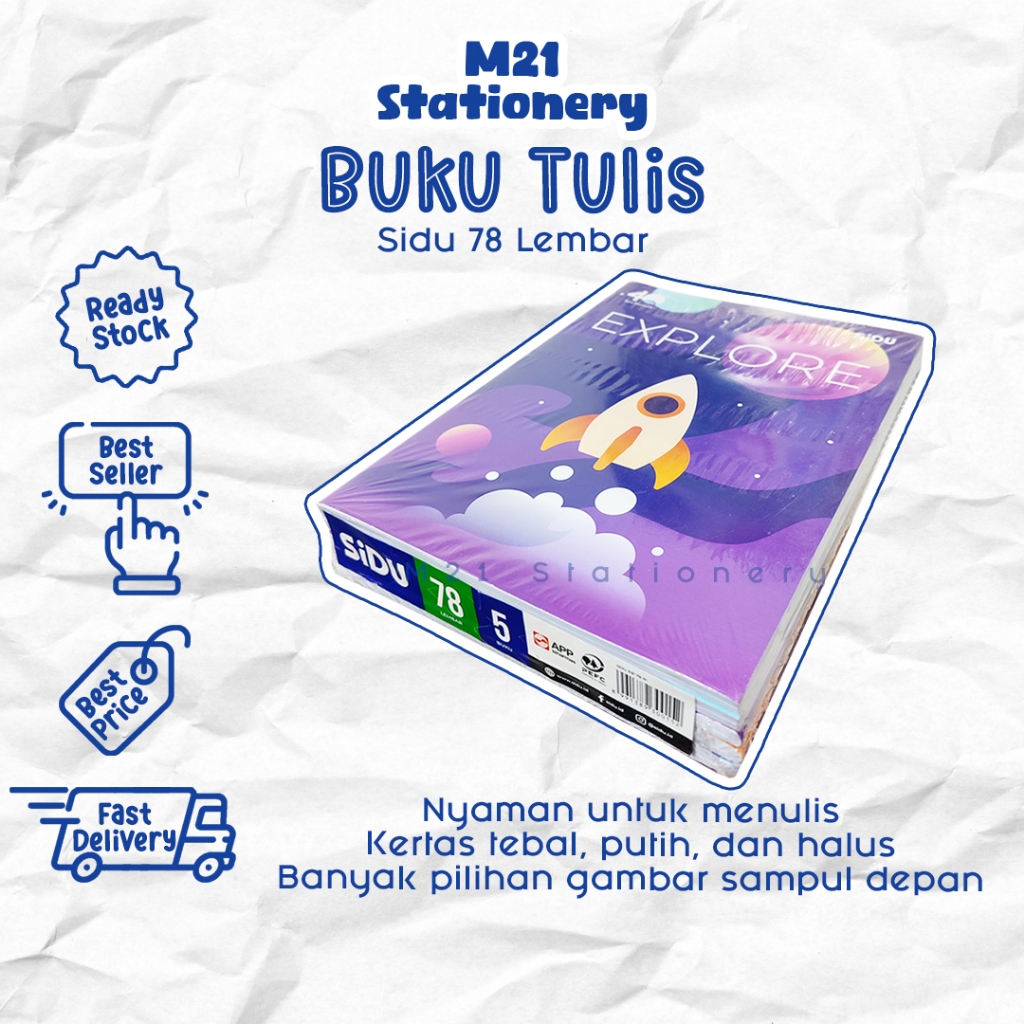 

(10PCS) BUKU TULIS SIDU 78 LEMBAR MOTIF RANDOM / ALAT TULIS BUKU SEKOLAH SINAR DUNIA MURAH EKONOMIS BUKU TULIS COWOK CEWEK TERLARIS ATK KANTOR KULIAH / M21 STATIONERY JOGJA