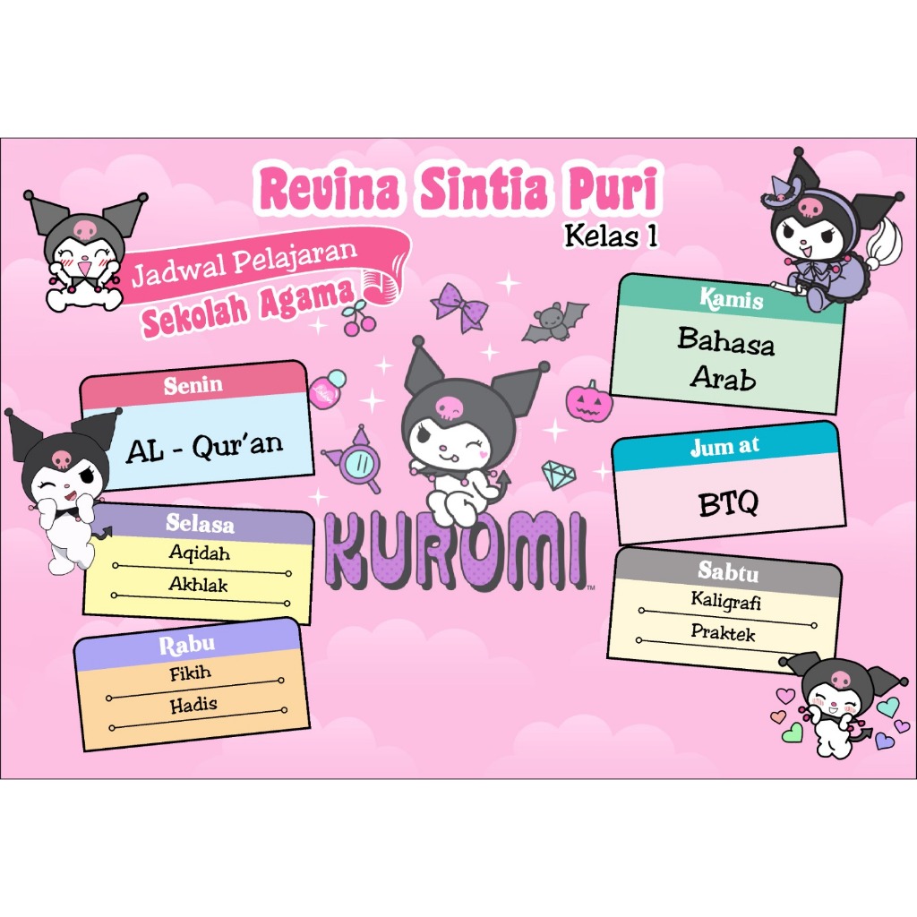 

Sticer jadwal pelajaran / seragam