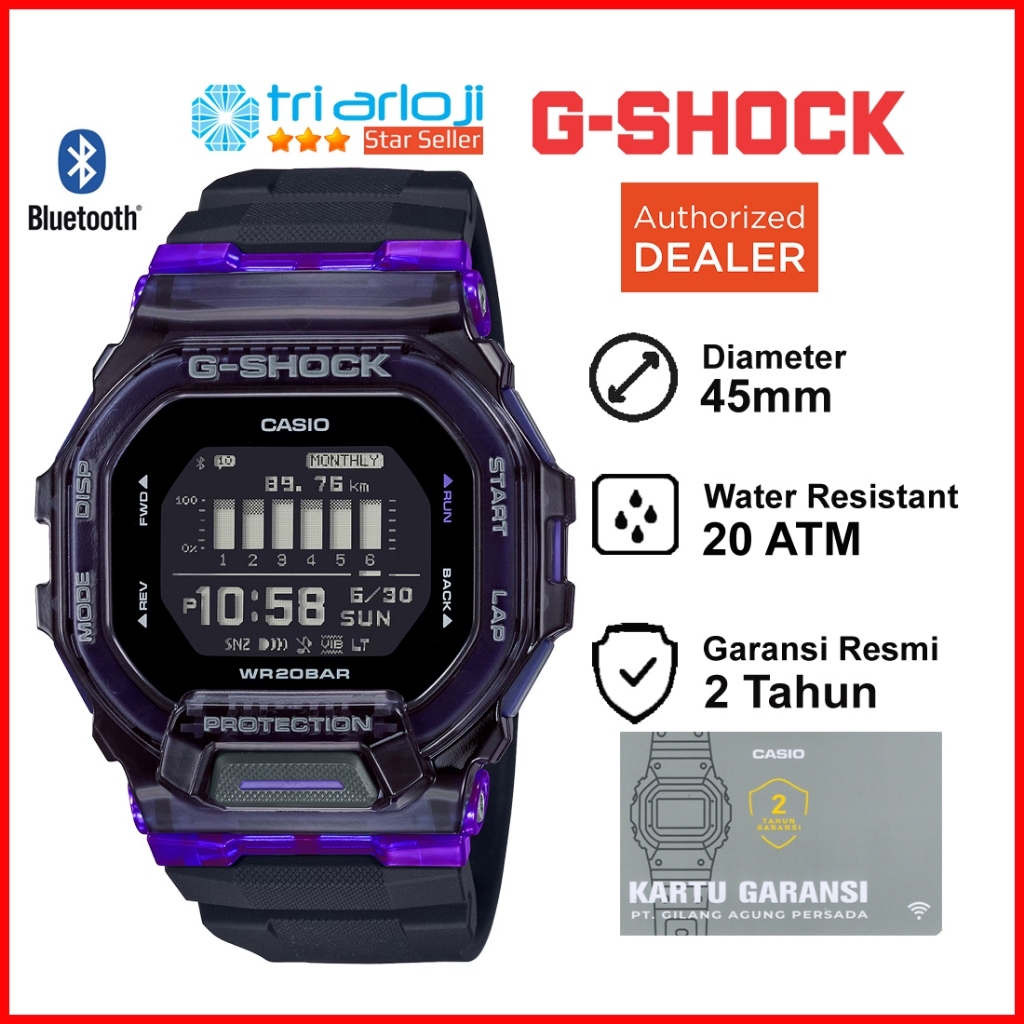 Casio G-SHOCK GBD-200SM-1A6DR Jam Tangan Pria GSHOCK Bluetooth GBD-200SM-1A6 GBD-200 GBD200 G-SQUAD