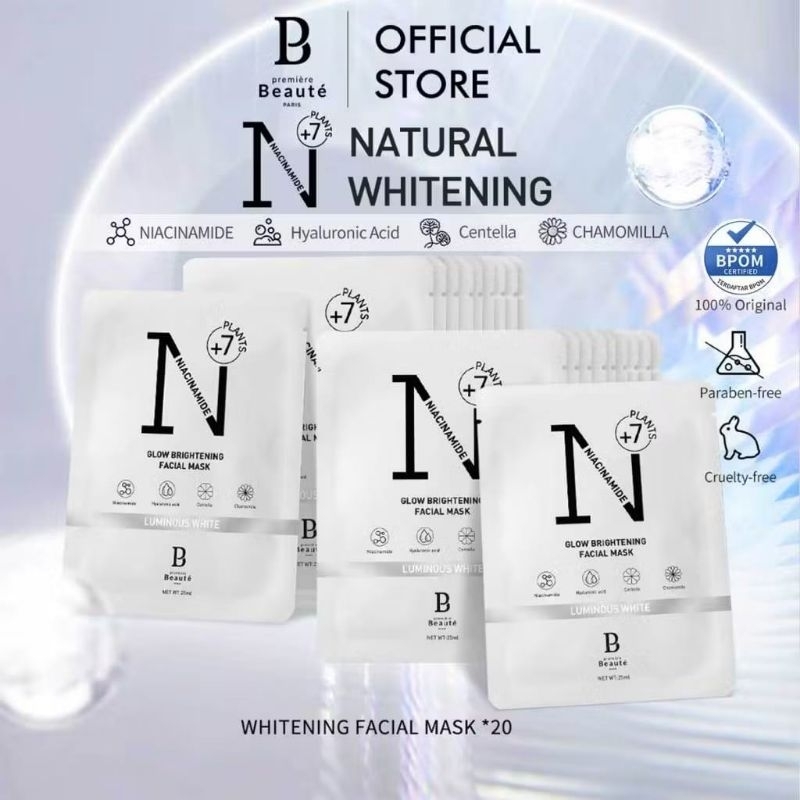[BPOM] COD Whitening Essense Face Mask 25ml masker wajah Niacinamide Centella