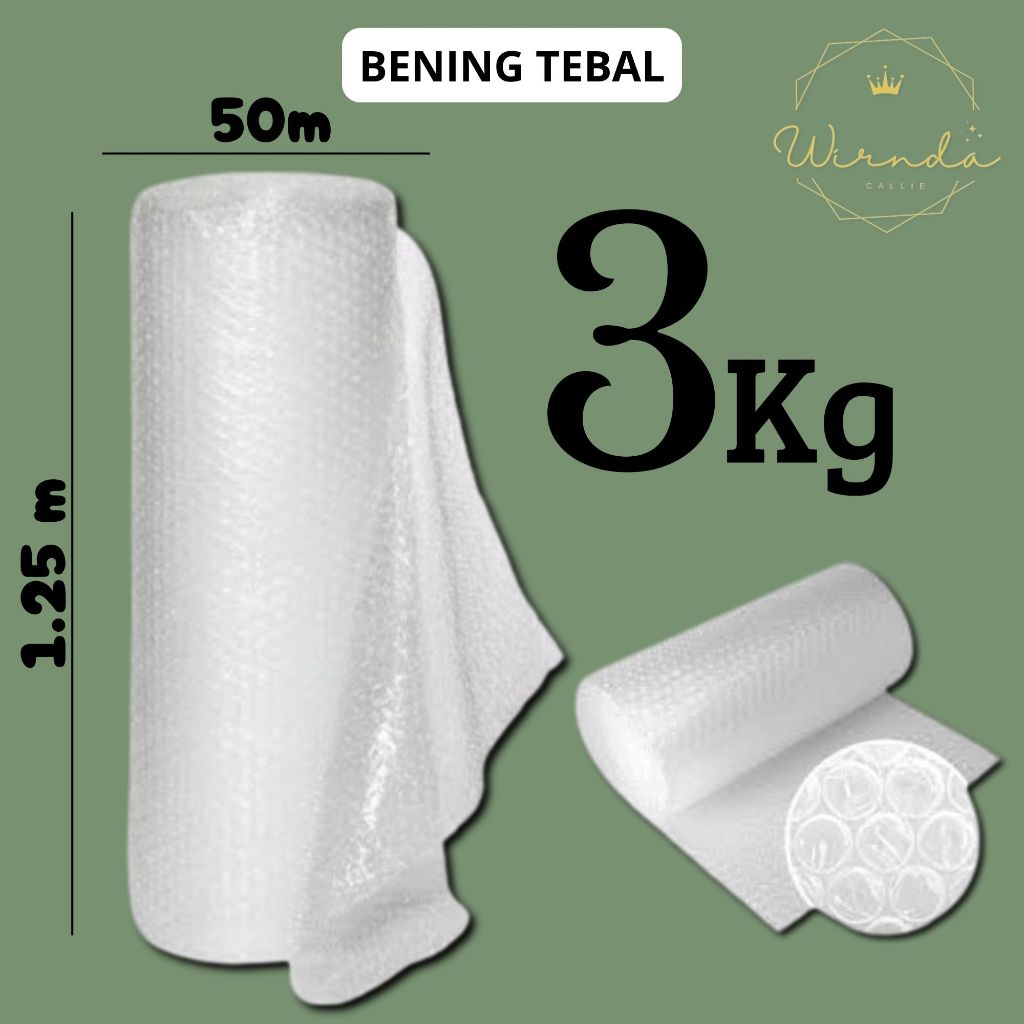 

Bubbelwrap Bening 3Kg Super Tebal Tidak Mudah Meletus / Kempes 1.25M x 50M Termurah Surabaya Barat