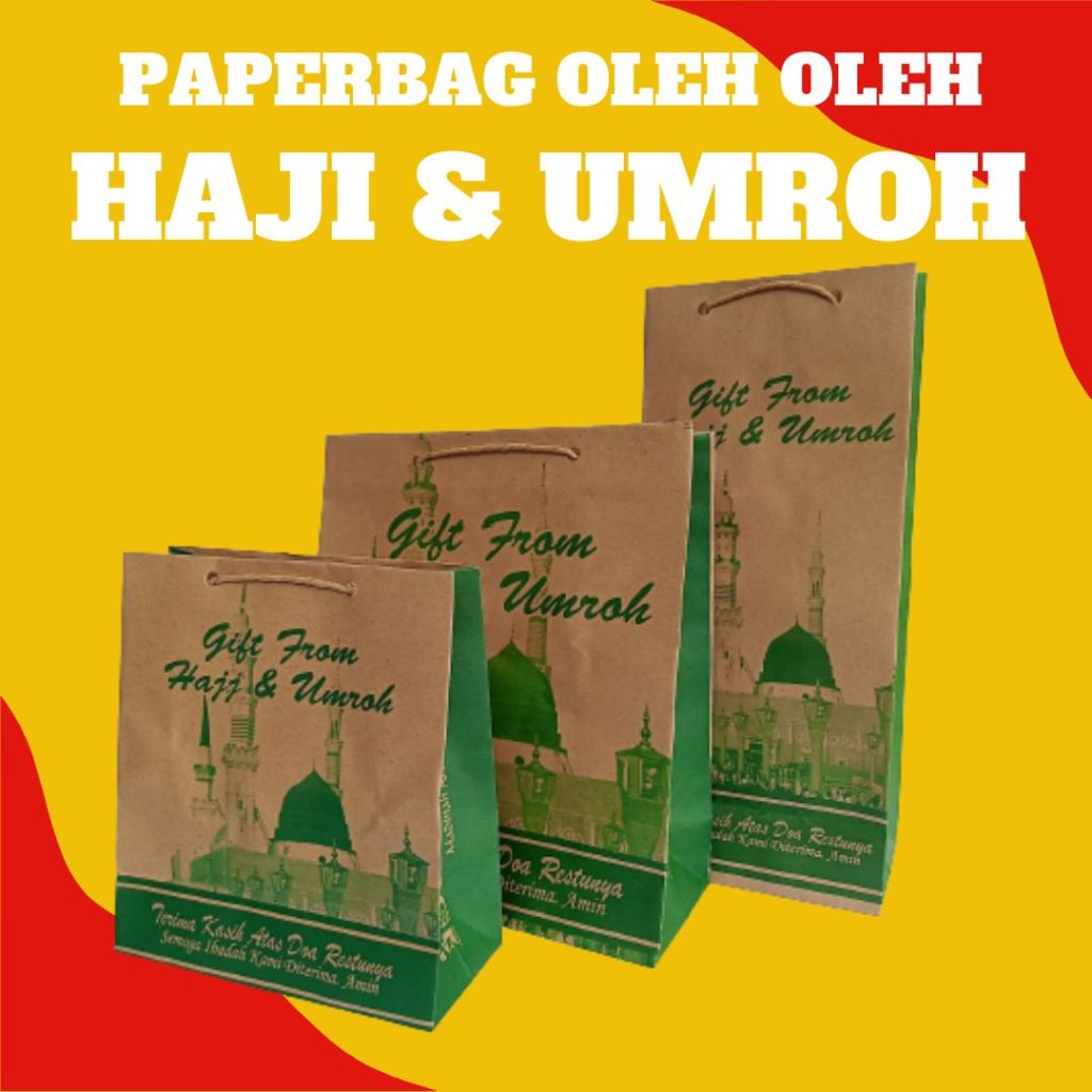 

Tas Kertas taskertas paper bag paperbag souvenir Oleh - Oleh Haji Umroh tas souvenir umroh