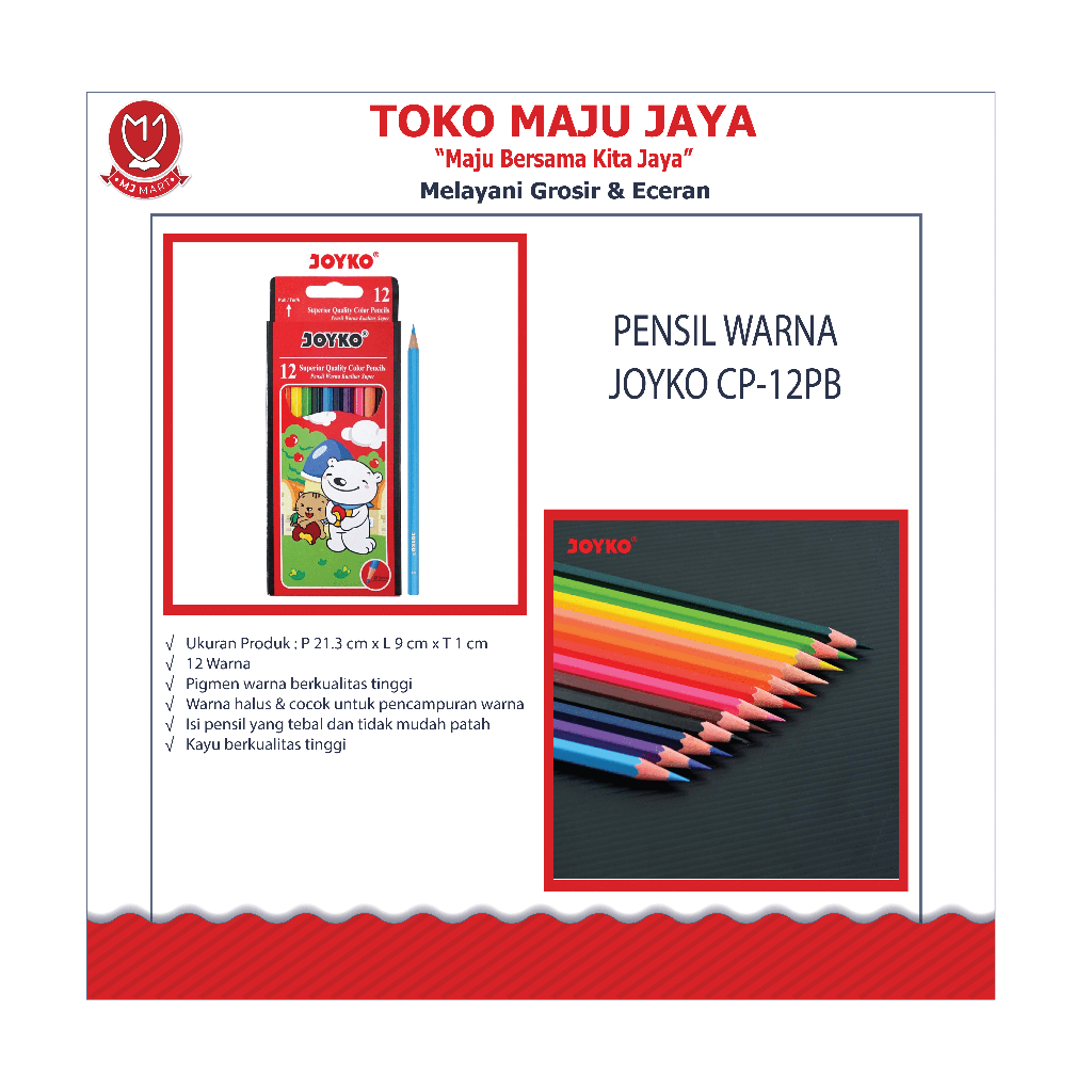 

PENSIL WARNA JOYKO CP-12PB