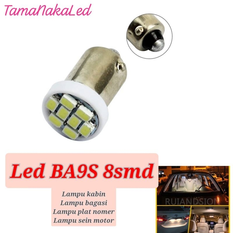 Lampu LED ba9s 8mata kabin mobil sein motor