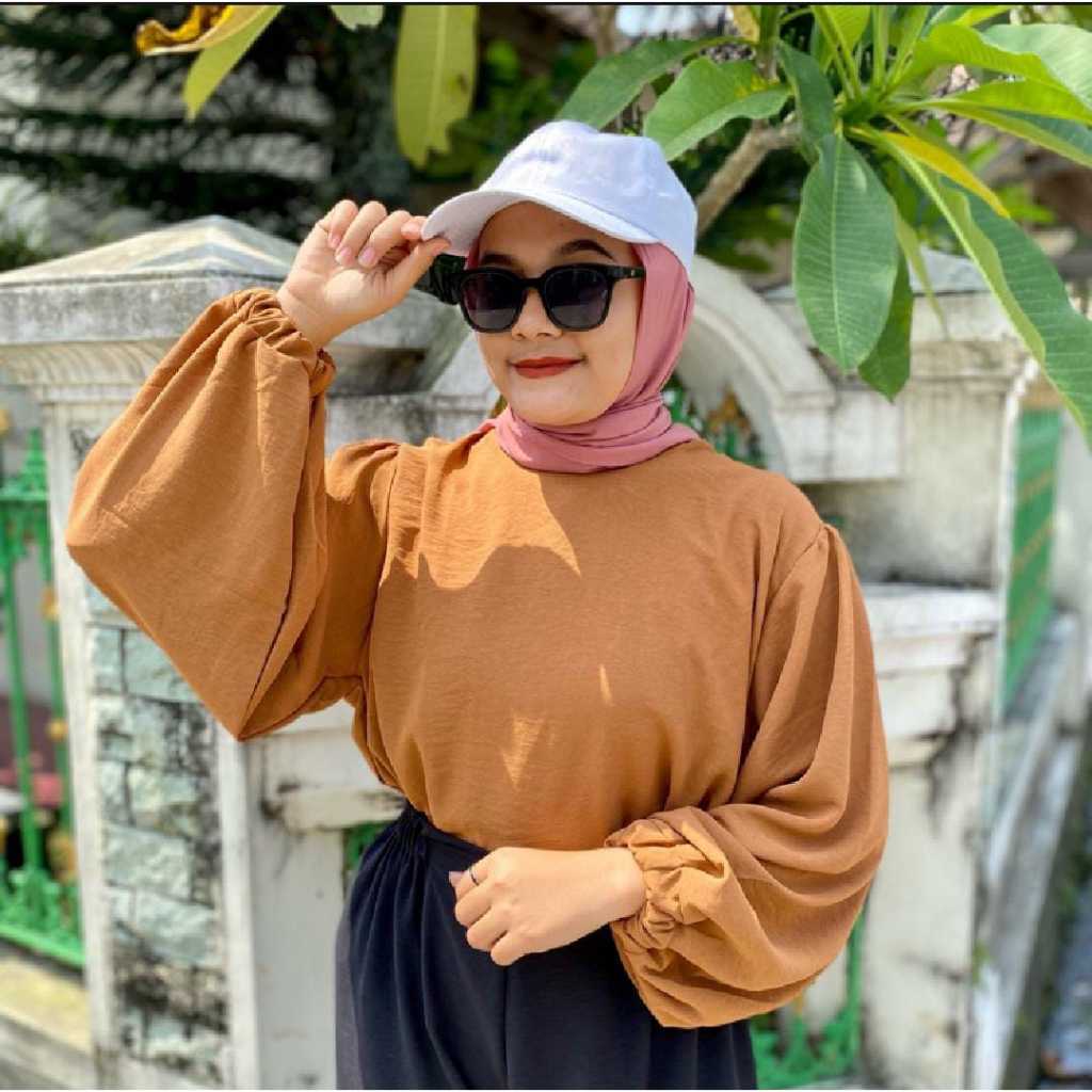 MIKA BLOUSE ATASAN WANITA KOREAN STYLE BAHAN CRINKLE