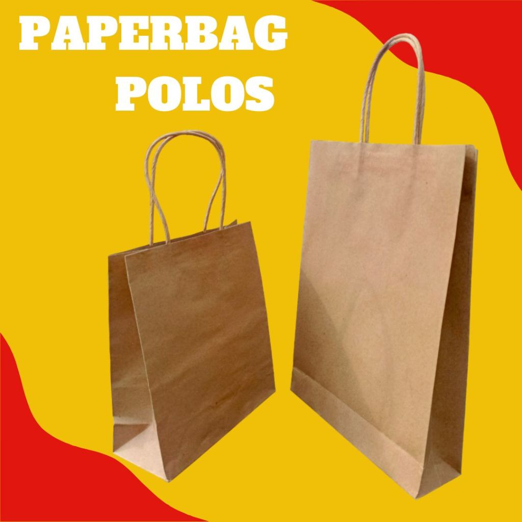 

Paperbag paper bag taskertas tas kertas polos kraft coklat tali kertas wadah souvenir oleh oleh haji umroh