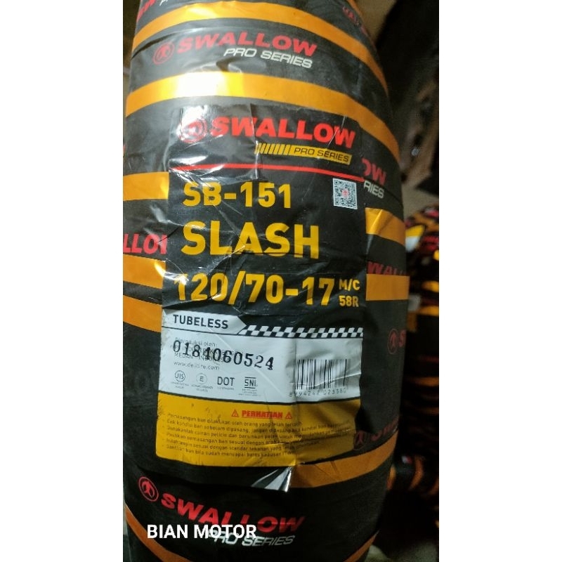 BAN LUAR SWALOW SLASH SB151 UKURAN 120/70-17 SOFT COMPOUND