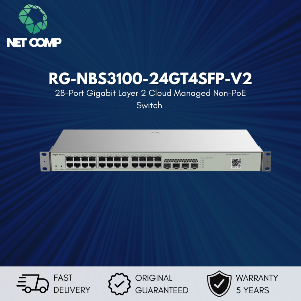 RUIJIE REYEE RG-NBS3100-24GT4SFP V2 24 PORTS GIGABIT CLOUD MANAGE L2 SWITCH