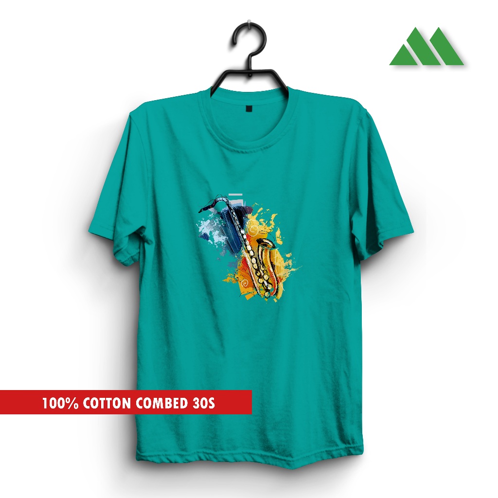 KAOS COTTON COMBED KNITTO 30S LENGAN PENDEK PRIA WANITA SAXOPHONE