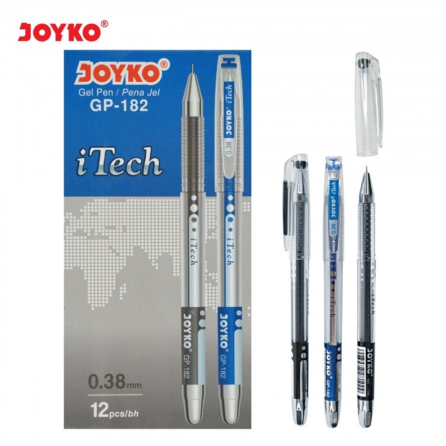 

Pulpen Gel joyko I-Tech GP-182 Tip 0.38 mm Tinta Hitam - Satuan