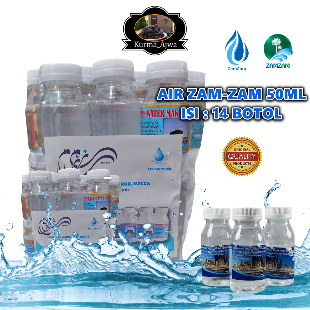 

AIR ZAM ZAM 50ML KEMASAN BOTOL ASLI (1PAK ISI 14 PCS)