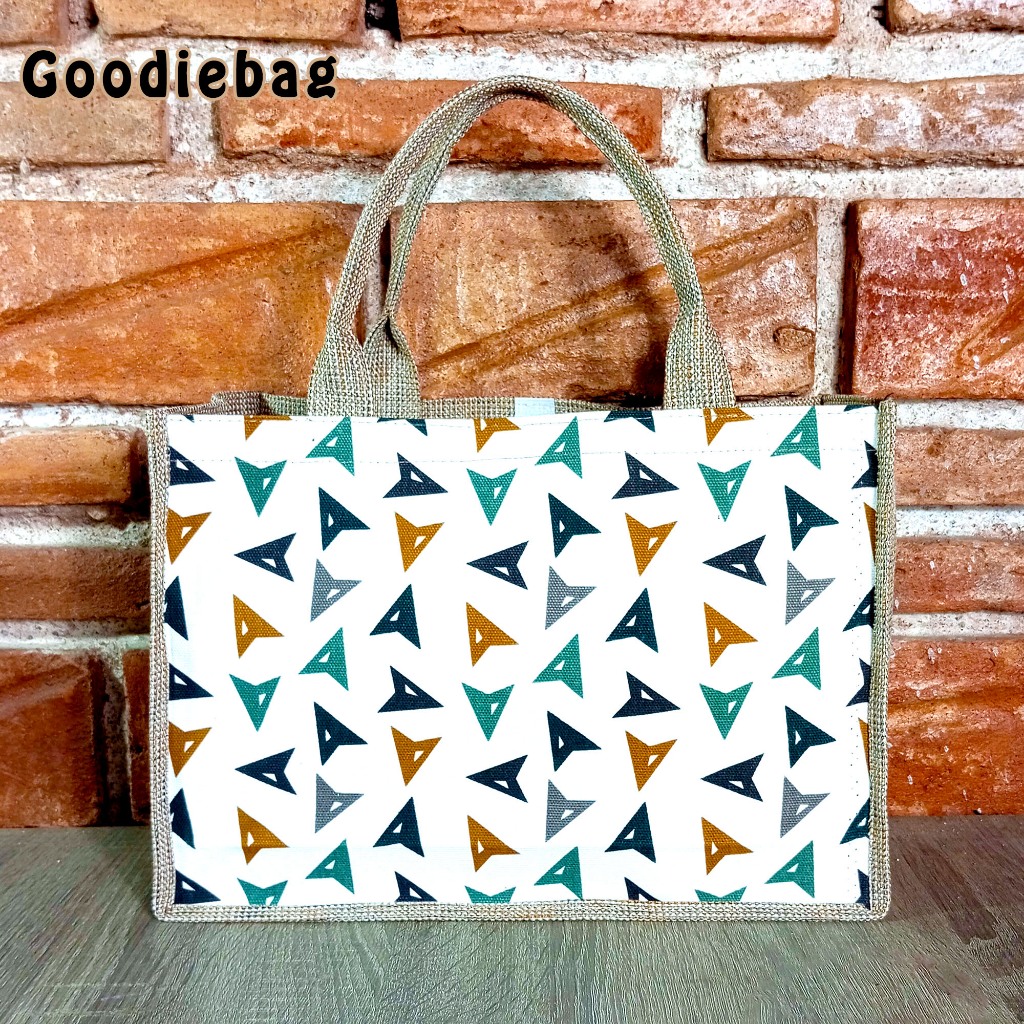 TOTE BAG GONI TELEGRAM BAHAN GONI UKURAN BESAR - TAS GONI / TOTE BAG WANITA / GONI STYLE