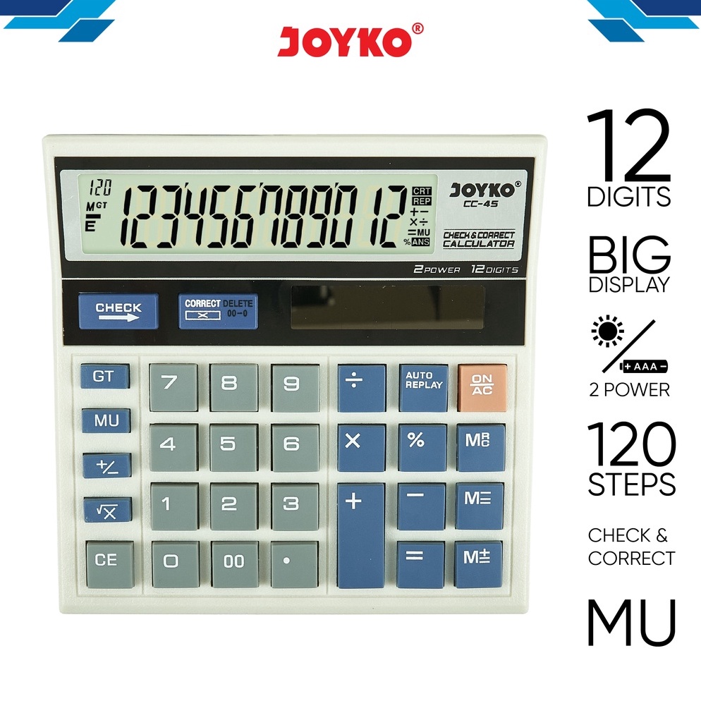 

KODE D43G Calculator Kalkulator Joyko CC45 12 Digits Check Correct