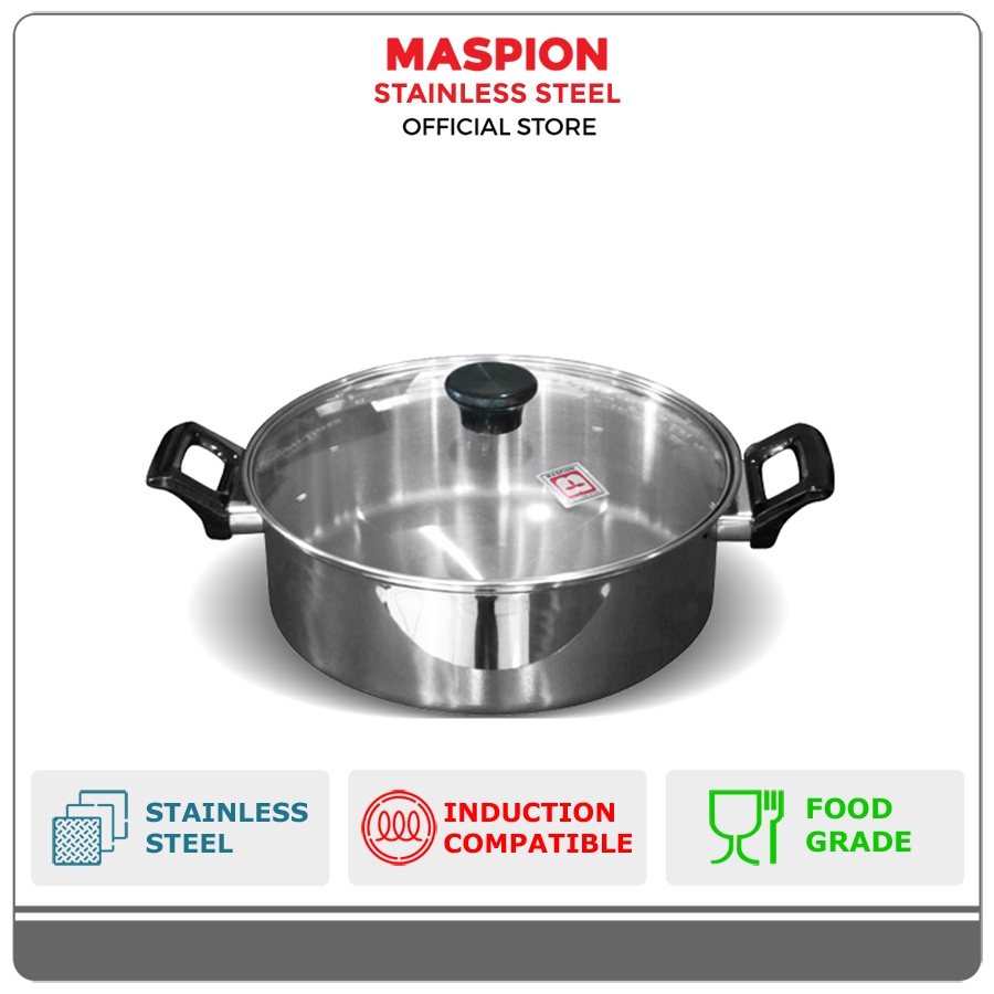 Maspion Panci Stainless Steel  Hitoshi Pan Tutup Kaca 26 cm