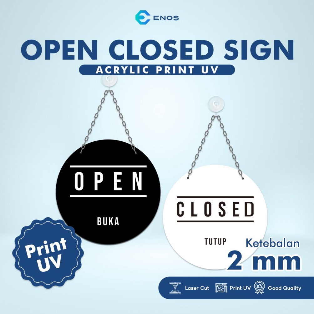 

KODE A38J ACRYLIC SIGNAGE OPEN CLOSE AKRILIK OPEN CLOSE BULAT