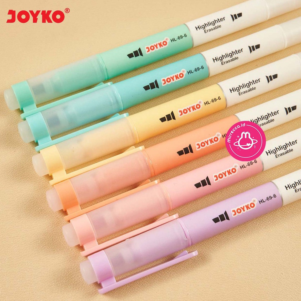 

KODE Y29T SET 6 COLOR ERASABLE HIGHLIGHTER JOYKO HL696