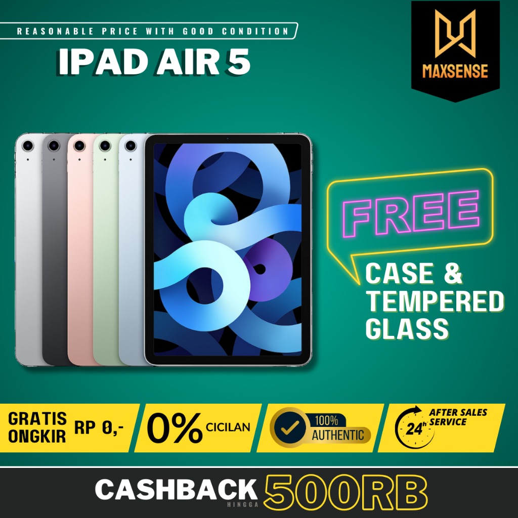 Apple iPad Air 5 2022 Wifi Only & Cellular 64GB 256GB Second Original Fullset