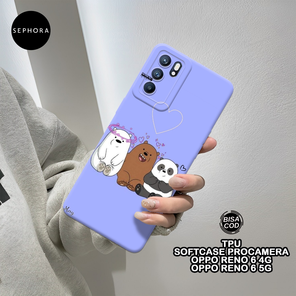 Softcase Oppo Reno 6 Terbaru - Fashion Case Bear - Case Oppo Reno 6 - Case Pro Camera - Casing Oppo 