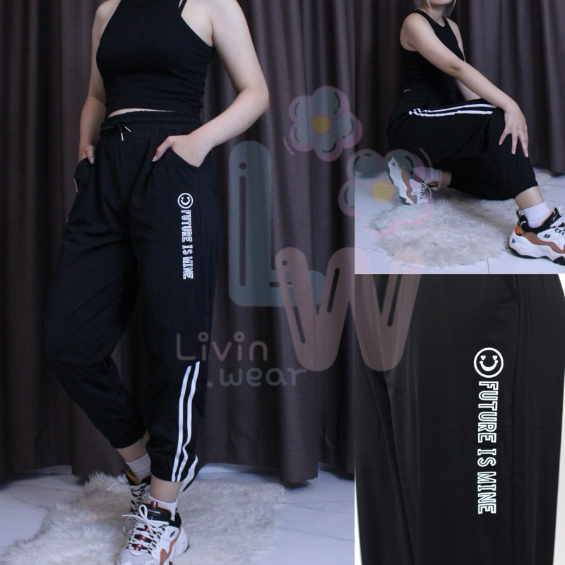 604 - Celana Jogger Sport Bahan Parasut / Celana Jogger Stylish / Celana Jogger Olahraga Wanita / Li