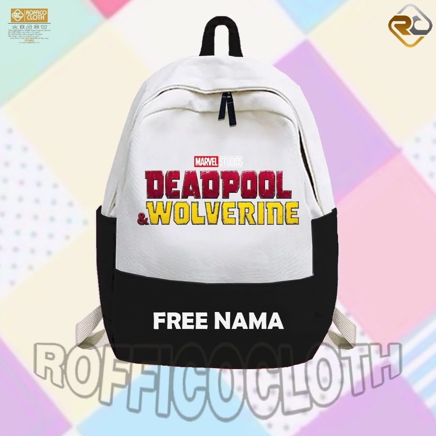 TAS RANSEL ANAK TAS SEKOLAH ANAK KARAKTER Marvel Studios Deadpool & Wolverine FREE CETAK NAMA