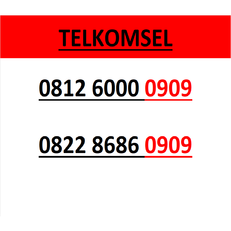 Nomor cantik telkomsel simpati seri abab 0909 murah lengkap w2000