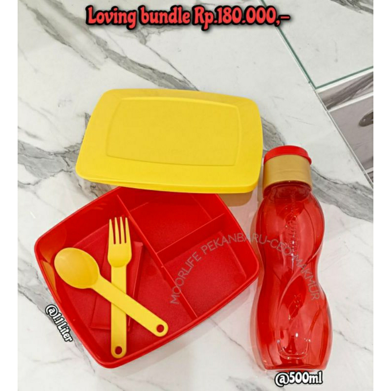 Moorlife - Loving Bundel Qiana + Biolife Java / Tempat bekal + Botol Minum 500 ML