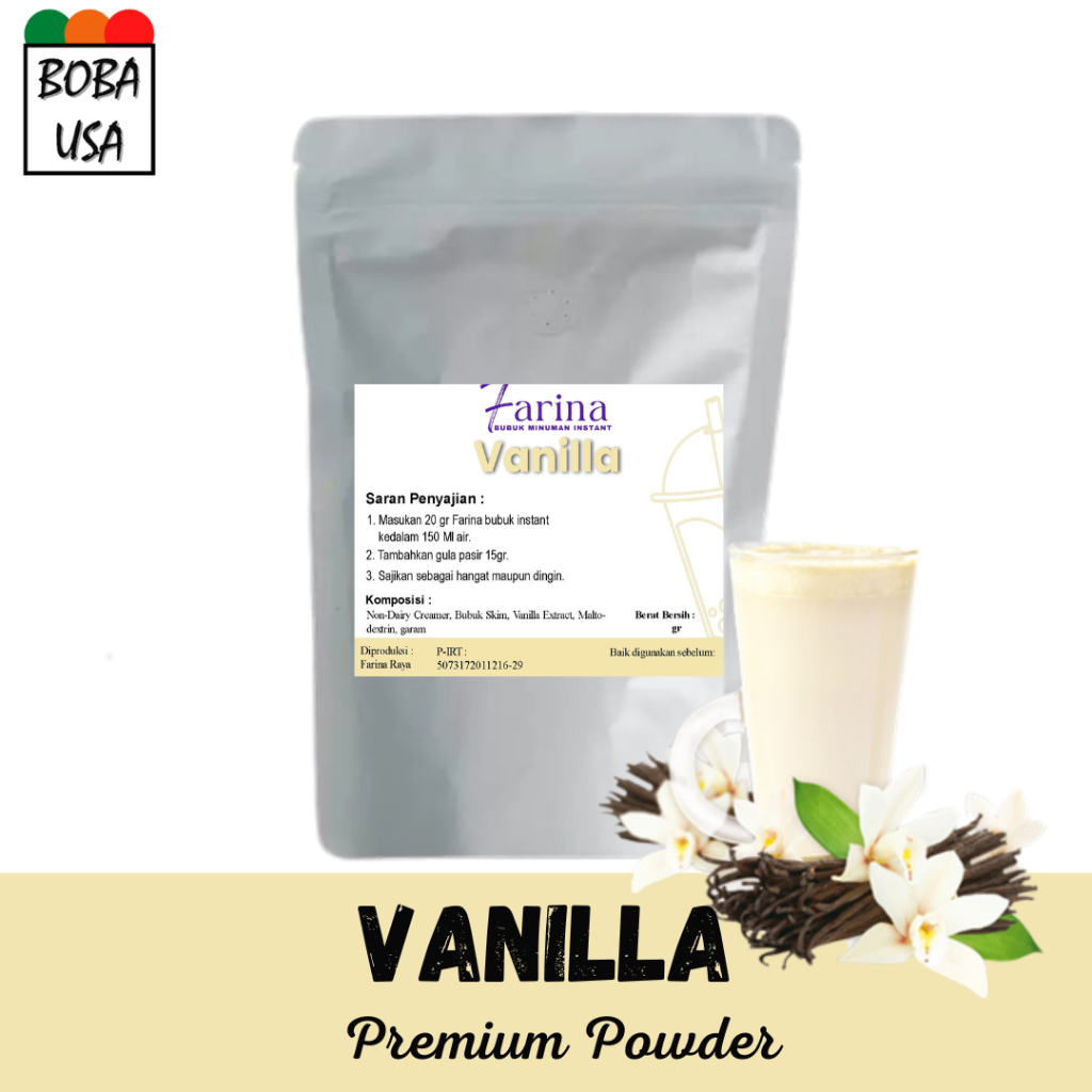 

Bubuk vanilla 1kg Premium/Powder Minuman Kekinian Rasa Teh Susu-Tanara