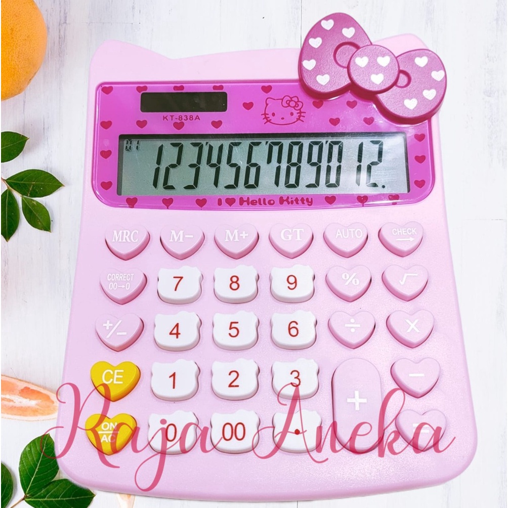 

KODE X65R Kalkulator Hello Kitty KT 838 A 12 digit cek ulang calculator check correct helo kity hk kitty KT838