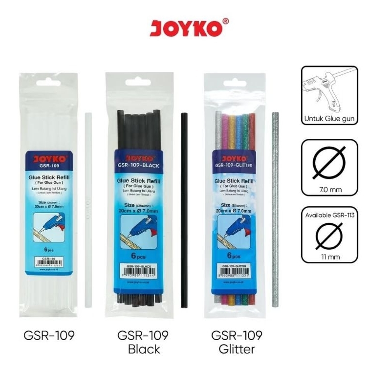 

Glue Stick Refill Lem Bakar Isi Lem Tembak Joyko GSR-109~113 6 PCS