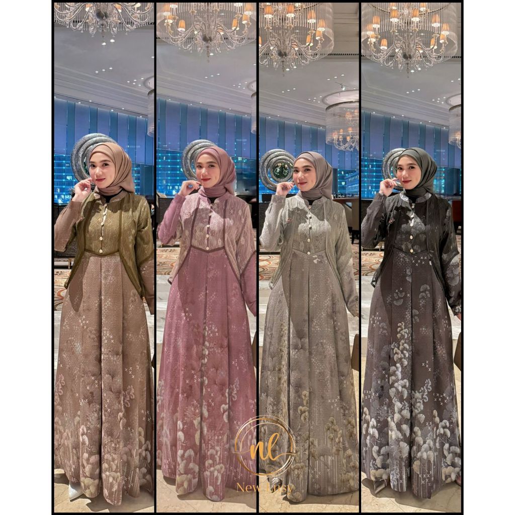 Camelia Dress By New Lusy Ada Size M, L, XL, XXL Jumbo Gamis Pesta Terbaru