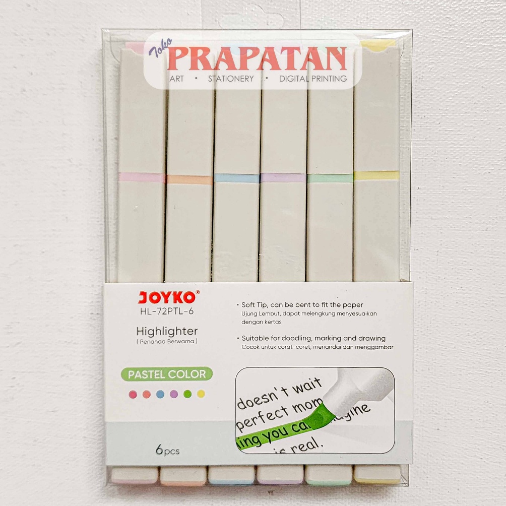 

KODE A78R Joyko HL72 Highlighter Pastel Fluo Set 6c Penanda Warna