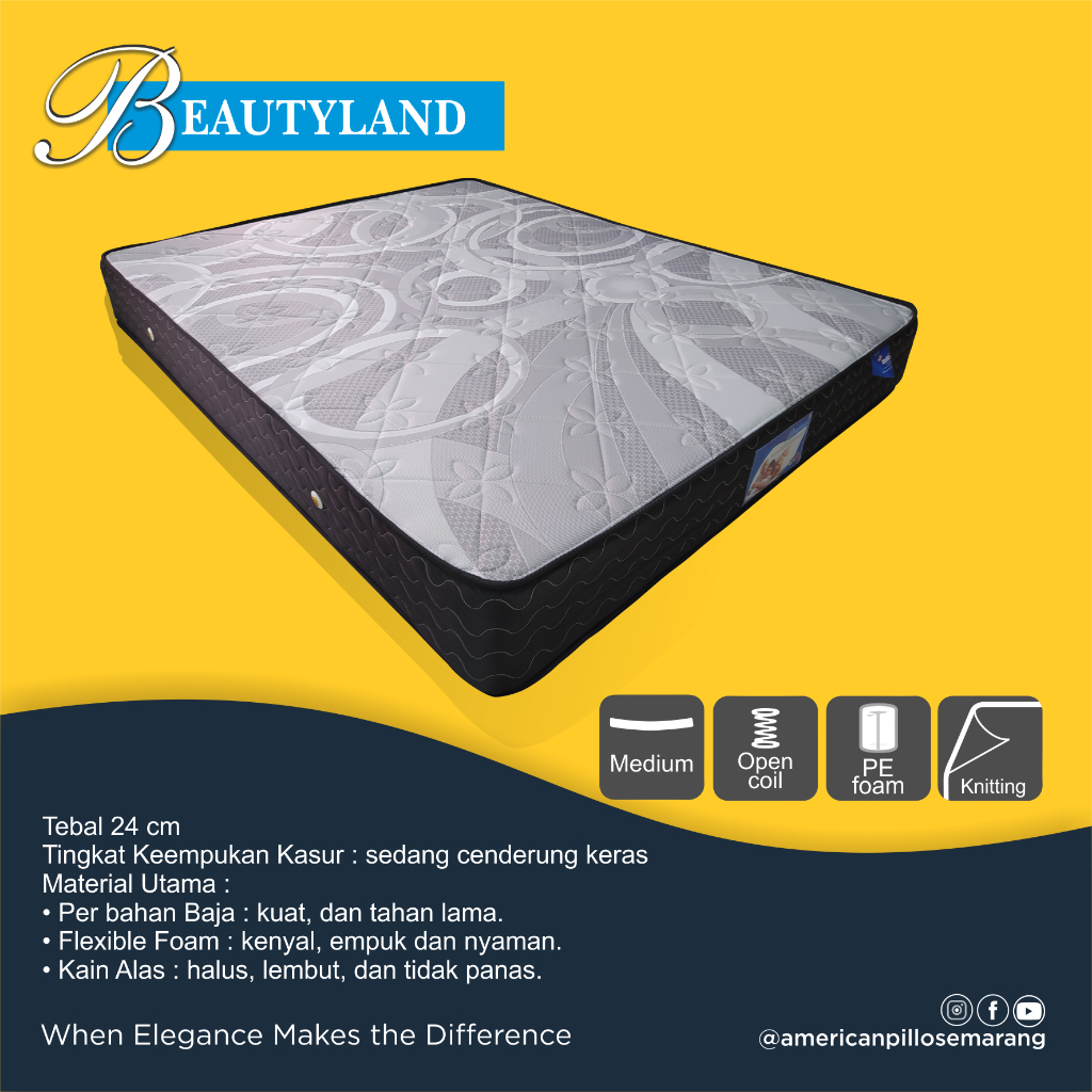 springbed tipe luxury beautyland - american pillo original