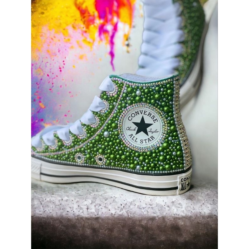Sepatu Converse mutiara hijau